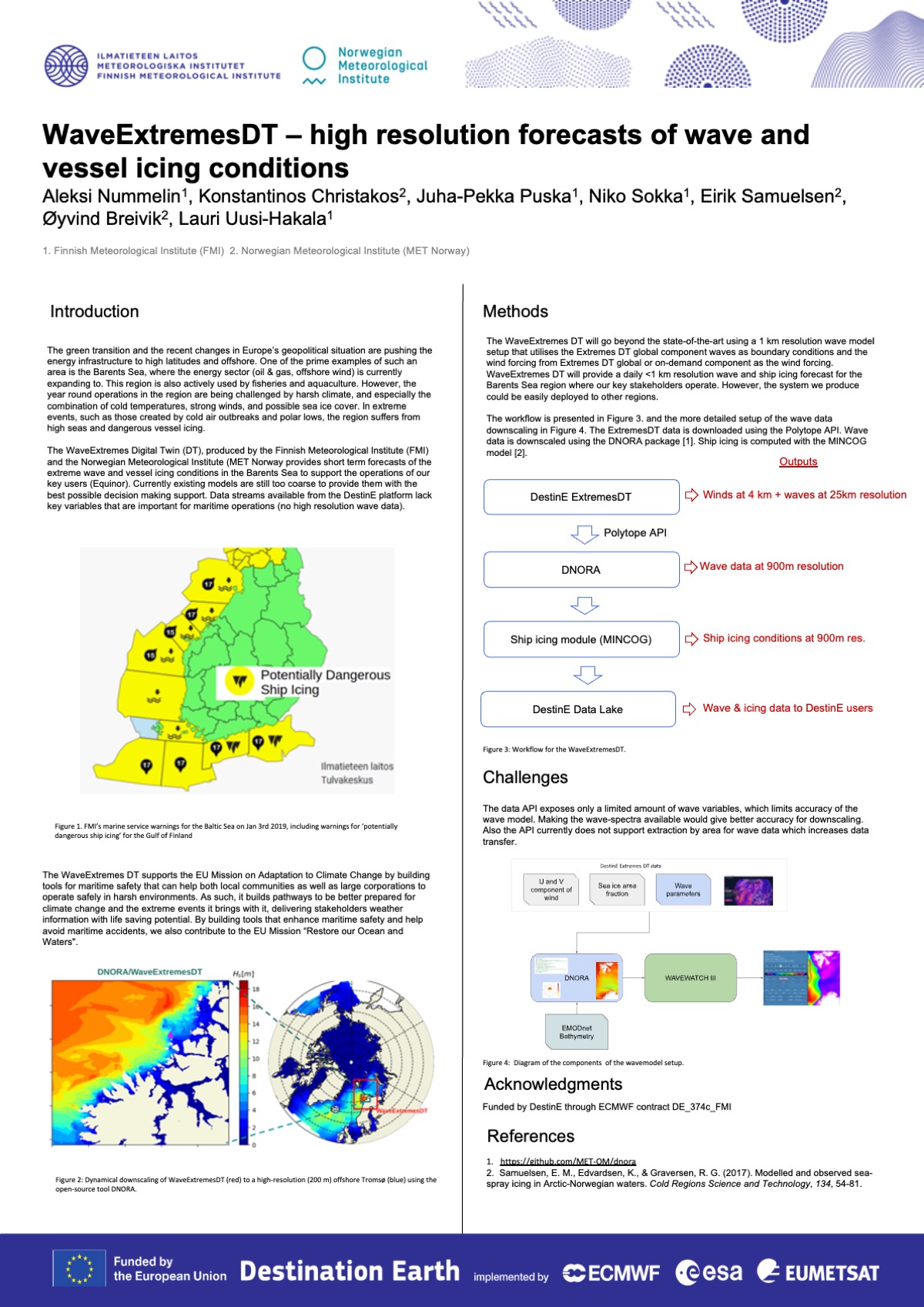 WaveExtremesDT - high resolution forecasts of wave and vessel icing conditions