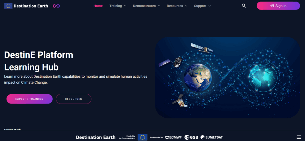 You can find video tutorials, demos, and other resources explaining how to use the DestinE platform in the newly launched Learning Hub